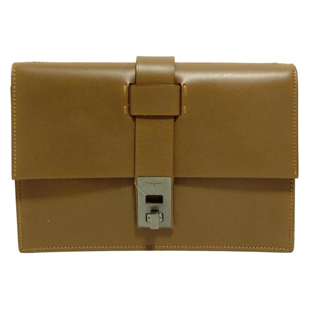 Salvatore Ferragamo - Brown Leather Clutch Bag